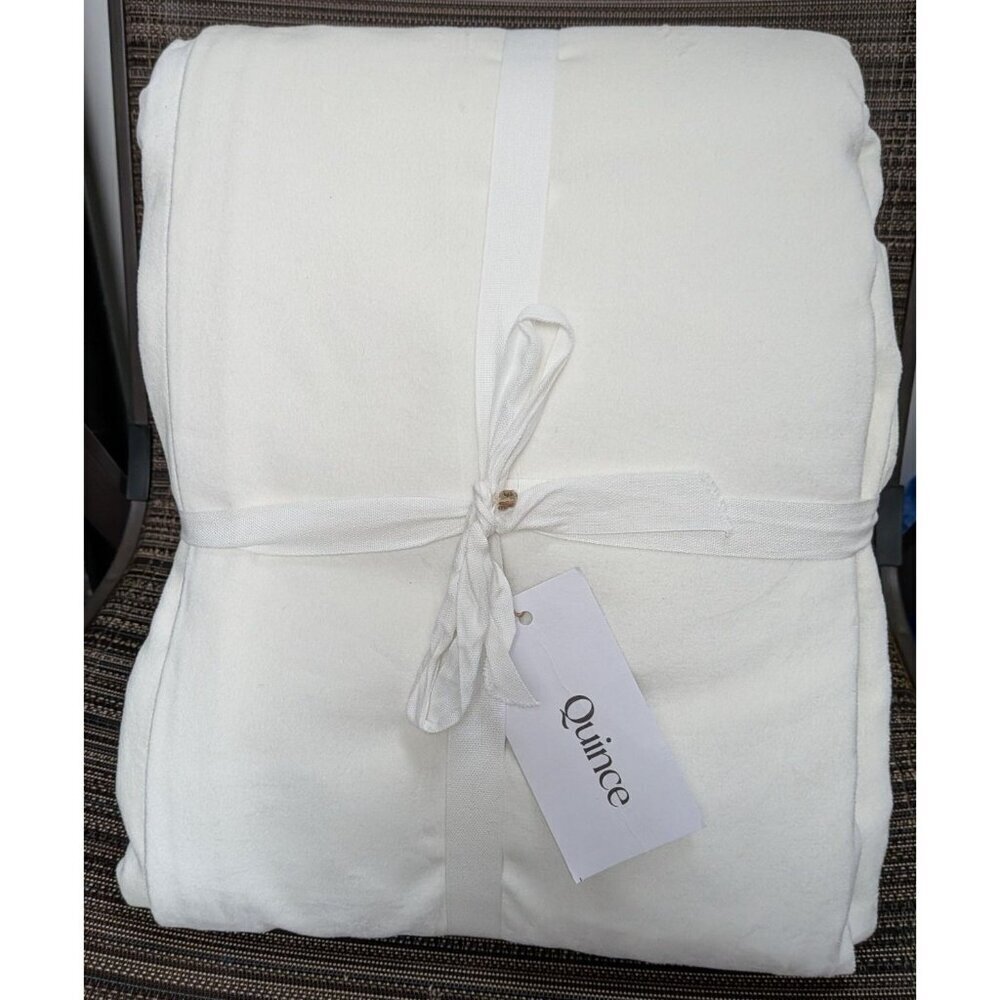 Quince Cotton Velvet Room Darkening Curtain Color White Size 48x84 -NEW-